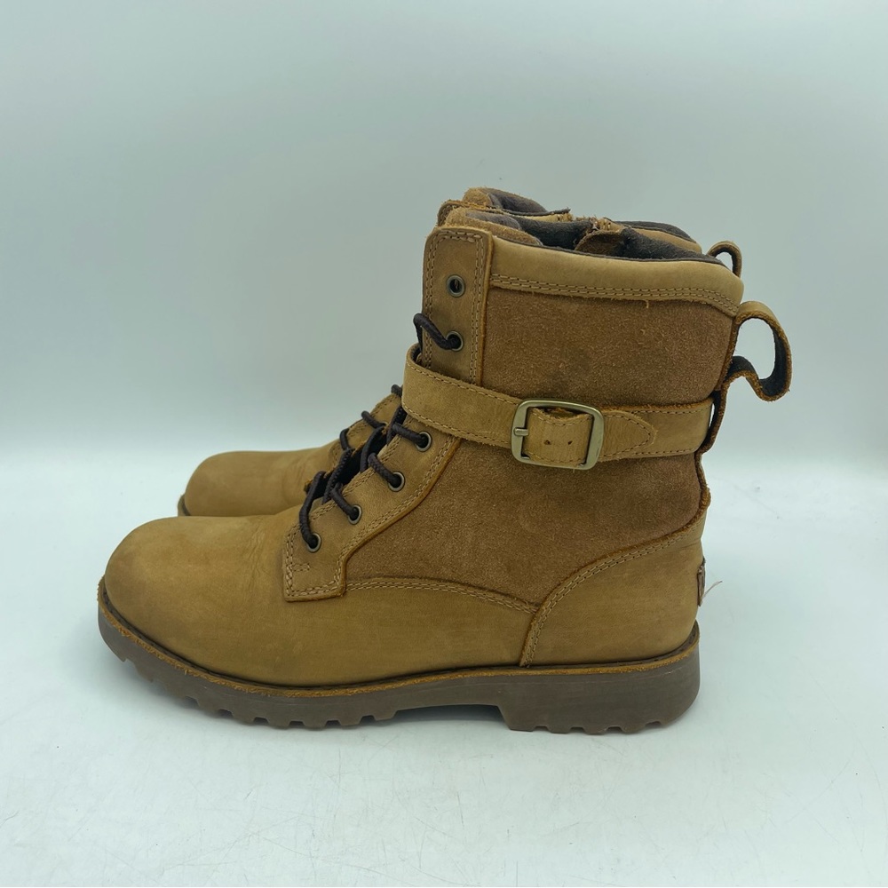 UGG Koren Brown Leather Suede Boots Youth Girls 1017816K Size 3 Chestnut Hiking - Picture 5 of 13